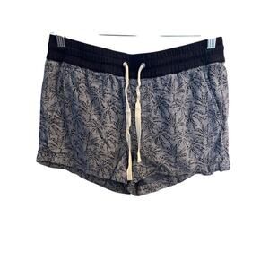 J.Crew Size 4 Pull On Shorts Blue Palm Trees Cotton Linen